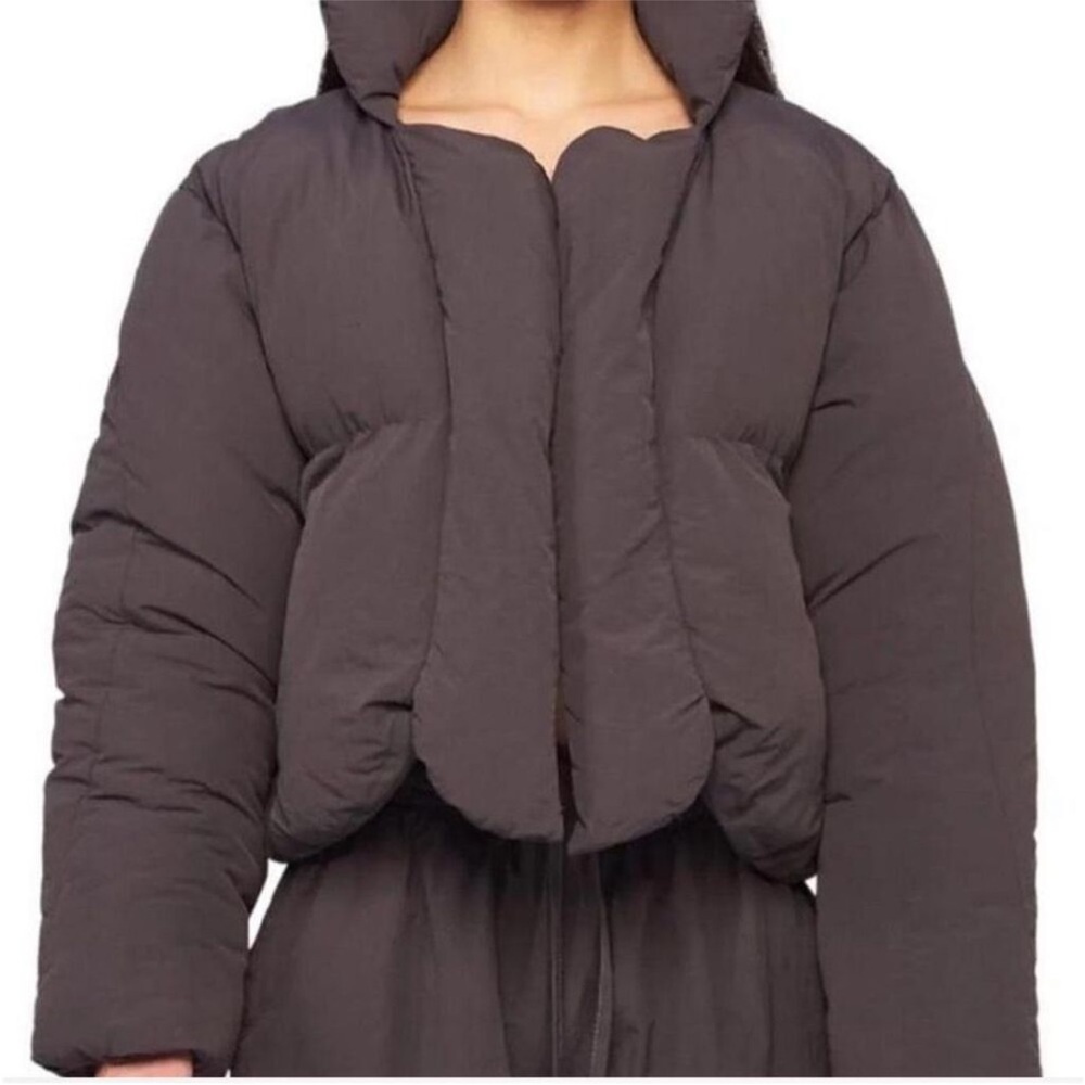 My Mum Made It Cropped Open-Front Puffer Jacket S-M